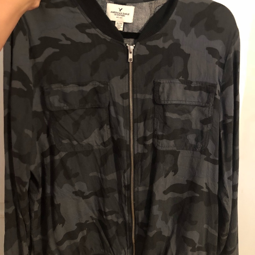 Light weight black camo jacket